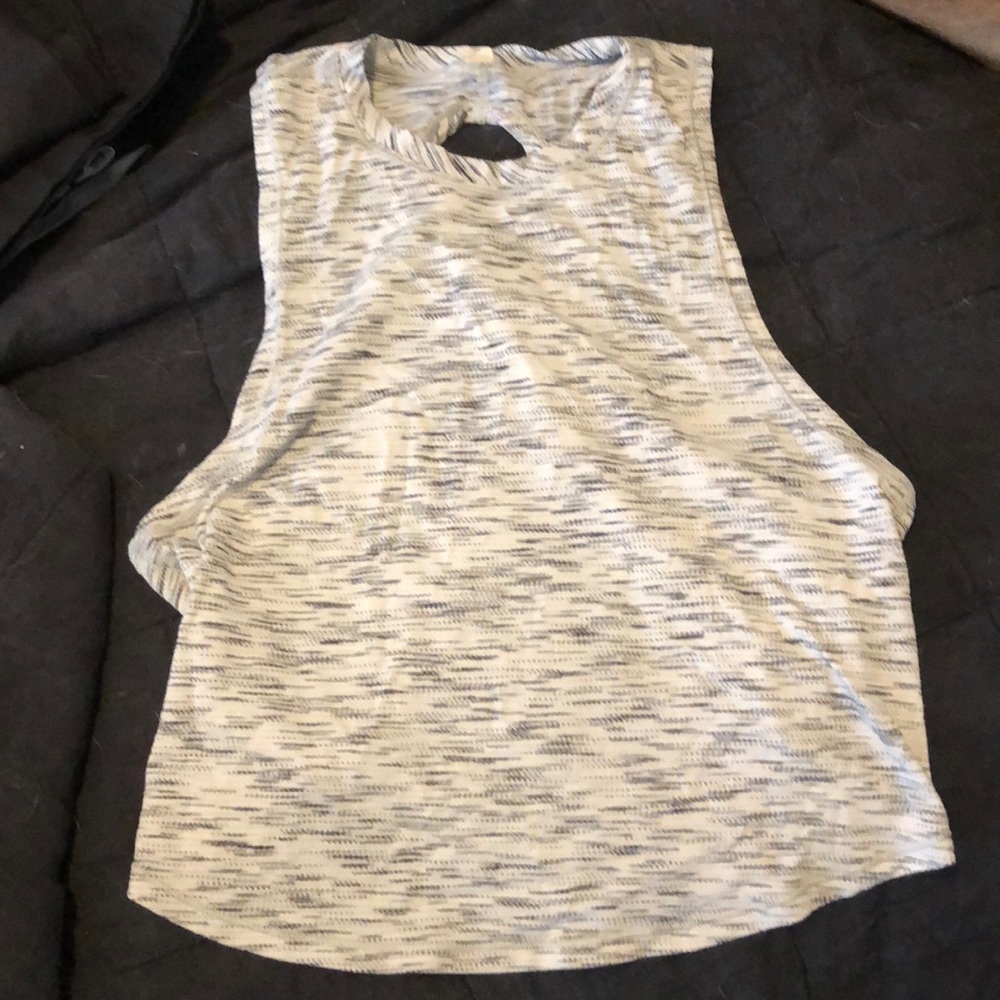 Heather Grey Lululemon Crop Top with Cross Back